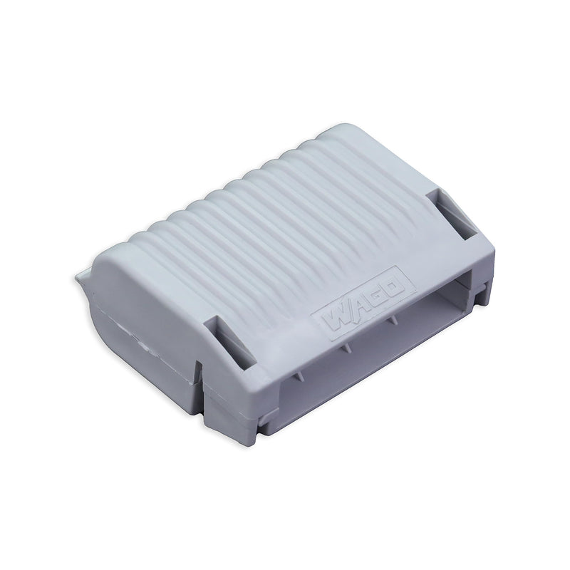 207-1332 | WAGO Gelbox for 221 and 2773 Series connectors | Moisture Protection | IPX8-certified | 12 AWG | Gray, Label-Free housing | Medium | [Box of 4 Pieces]