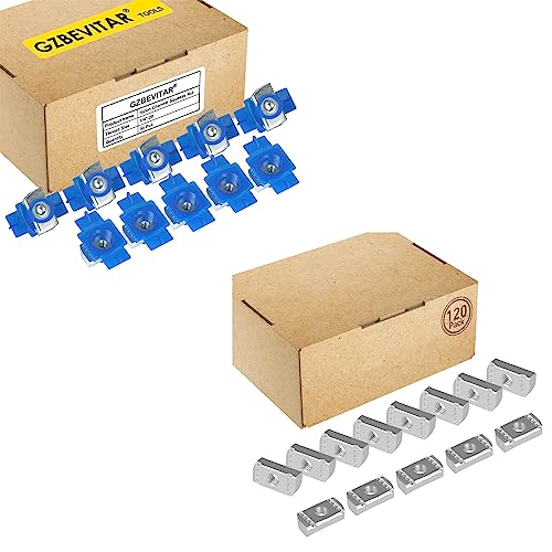 Nylon Channel Squeeze Nut with Strut Nuts, 1/4''-20 Strut Channel Nuts for Unistrut Channel, Thickened Zinc Plated Nuts for Solar Panels Mounting