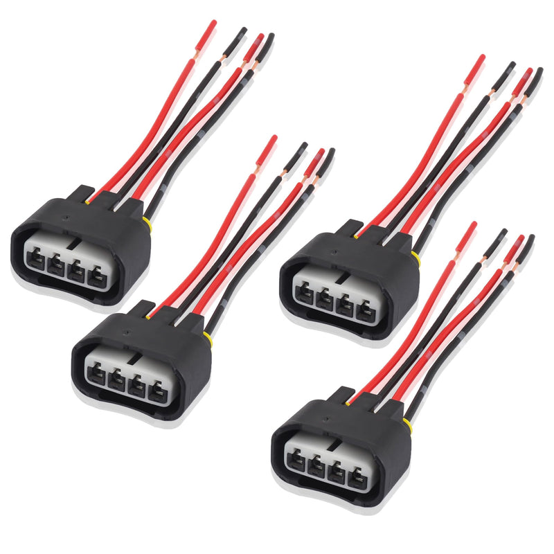 4PCS Ignition Coil Connector - Standard 4 Ports Ignition Coil Wire - Compatible with L4 2.4L Toyota Camry Lexus Scion Pontiac Ignition Coil Pack Connector Harness