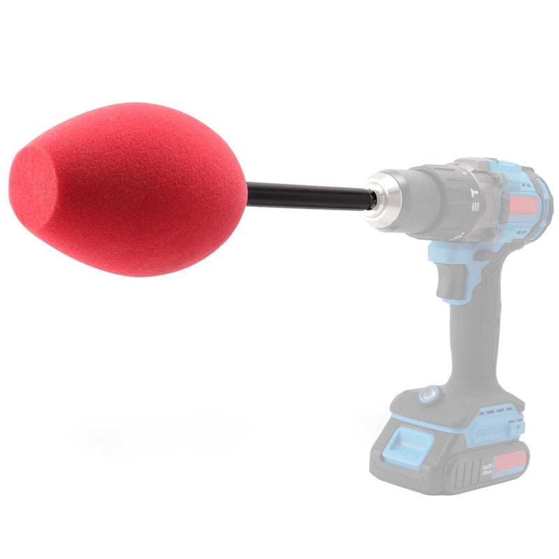SPTA Wheel Rims Polisher, Polishing Ball, Polishing Cone, Metal Wheel Polishing Tool, Ball Buster Wheel and Rim Polisher System Attaches to Standard Household Drill Red Oval Polishing Ball