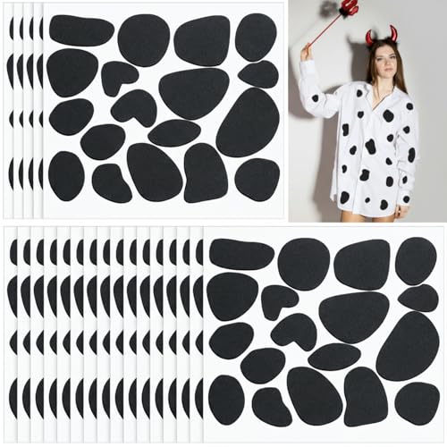 Kingdder Black Adhesive Felt Circles Dalmation Self Stick for DIY, 720 Pcs