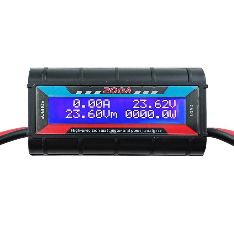 200A High Precision RC Watt Meter Power Analyzer Voltage Amp Meter, Wattmeter Tester Amp Meter Monitor with Real-time Reading Backlight Digital LCD Screen for Battery, Solar, Wind Power 200A