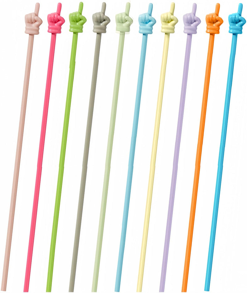 10PCS Children Finger Reading Stick,Teacher Pointer Finger Stick for Classroom, Point Reading Pen,Kindergarten Student Teacher Teaching Reading Finger Shape Mini Pointer Stick (Macaroon) B-Macaron