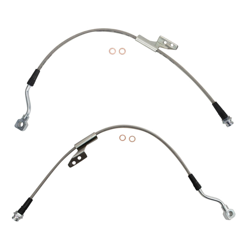 TRQ Front Performance Brake Hose Set Compatible with 1988-1999 Chevrolet C1500 1992-1999 C1500 Suburban 1988-1998 C2500 1992-1996 C2500 Suburban 1995-2000 Tahoe GMC Yukon BLA63343