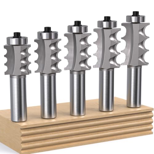 Triple Beading Router Bit Set, 1/2" Shank, 5pcs 5pcs-1/2"S