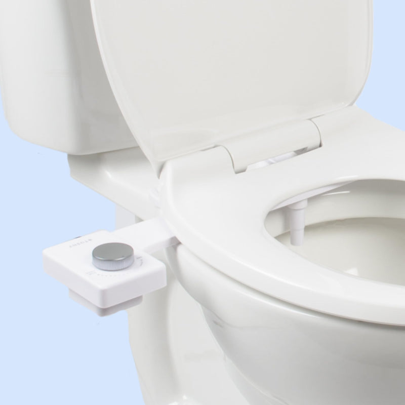 TUSHY Fresh Ultra-Slim Starter Bidet Attachment for Toilet | Non-Electric, Adjustable Water Pressure, Cool Water Rear Wash, Self-Cleaning | Fits Elongated & Round Toilets, Easy 10 Min Install, Silver Silver Knob Single Nozzle