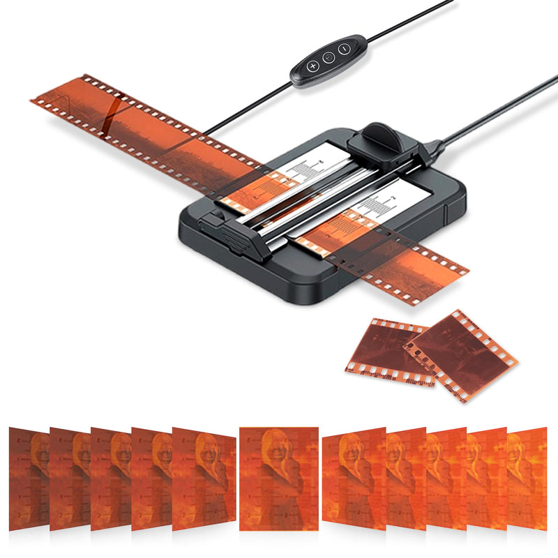 JJC Negative Slide Film Cutter for 35mm 120 Format Strips for Clean Cutting | Negative Cutter with 11-Level Brightness LED Backlight, USB-C Charging, Precision Marks to Assist with Cutting, Iron Base