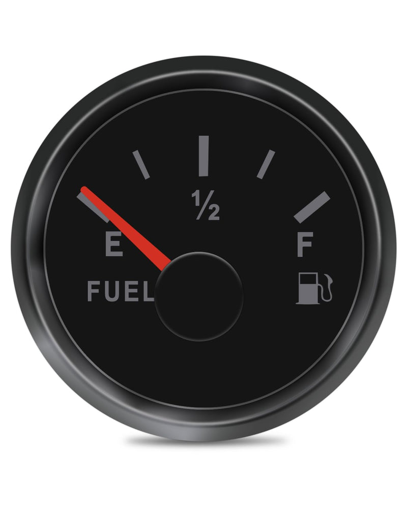 Black Boat Fuel Level Gauge 73-10 ohms (Empty-Full) for Marine Car RV Yacht Motorcycle Automotive, 52mm 9-32VDC Black