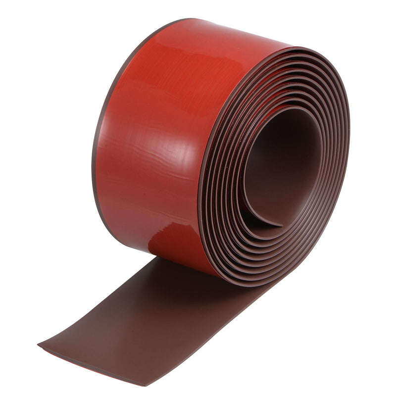 uxcell Floor Transition Strip Self Adhesive, 3" Wide PVC Flat Laminate Door Cover Strip for Laminate Doorway Width Less Than 3 Inch Coffee 9.84Ft 9.84Ft, 3in