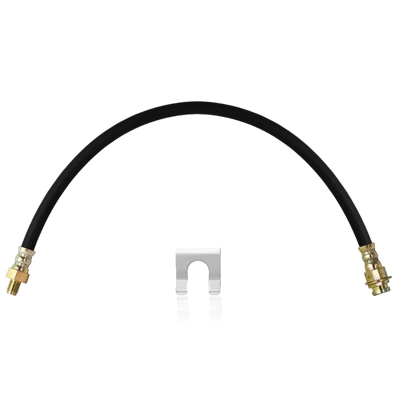 Premium 18-Inch Rubber Brake Hose - Flexible Brake Line, 3/8"-24 External Thread to 3/8"-24 Internal Thread, High Strength and Easy to Install Hydraulic Hose 18 Inch