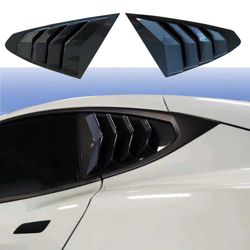 YHCDSEA for Tesla Model S Rear Side Window Covers Louvers Sport Style Cool Exterior Decoration fit Tesla Model S 2017-2024 Accessories (Glossy Carbon Fiber Pattern) Glossy Carbon Fiber Pattern