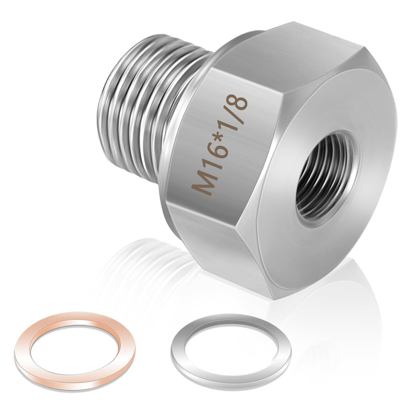 FANOVO LS Oil Pressure Adapter, M16 1.5 to 1/8 NPT LS Swap Oil Pressure Fitting, 304 Stainless Steel LS Swap Oil Pressure Adapter, for GM LS Series Engines LS1 LSX LS3 5.3L 6.0L 6.2L
