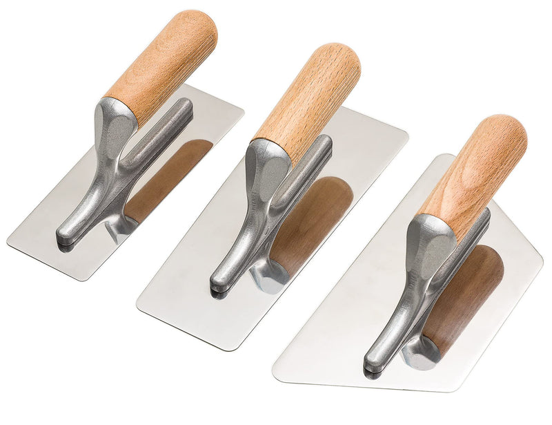 Polished Stainless Steel Venetian Plaster Trowel Set 3 PC Paint Plastering Finishing Hand Tools
