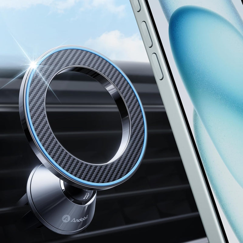 andobil for MagSafe Car Mount Vent, 20xN55 Strongest Magnet ＆ All Metal | Upgraded Metal Clip, Compact Magnetic Phone Holder, 1s Install, 360 Rotatable, Fits 99% Vent, for iPhone 17 - 12 Pro Max Mini