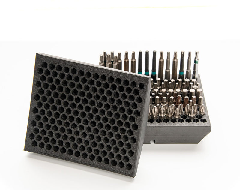 1/4" Hex Driver Bit Organizer Universal and Compatible with Milwaukee Packout 3 Drawer tool box