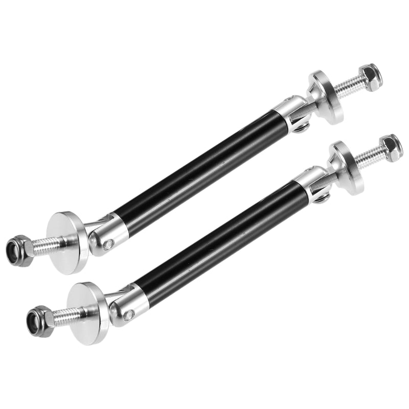 ACROPIX Universal 3"-4" Adjustable Aluminum Alloy 75 mm Front Bumper Lip Splitter Diffuser Strut Rod Tie Bars Splitter Support Rods Black - Pack of 2