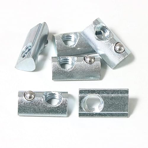 20 Packs 5/16-18 Threaded Steel Roll in T-Nut with Ball Spring, T Slot Accessories for Aluminum Extrusion Profile Rail 5/16"-18