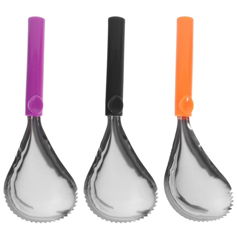 Hand Tools 3Pcs Pumpkin Scooper Stainless Steel Fruit Carving Tool Manual Watermelon Cantaloupe Scooper Melon Baller Scoop Set Pumpkin Corer Pumpkin Pulp Separator for Kitchen