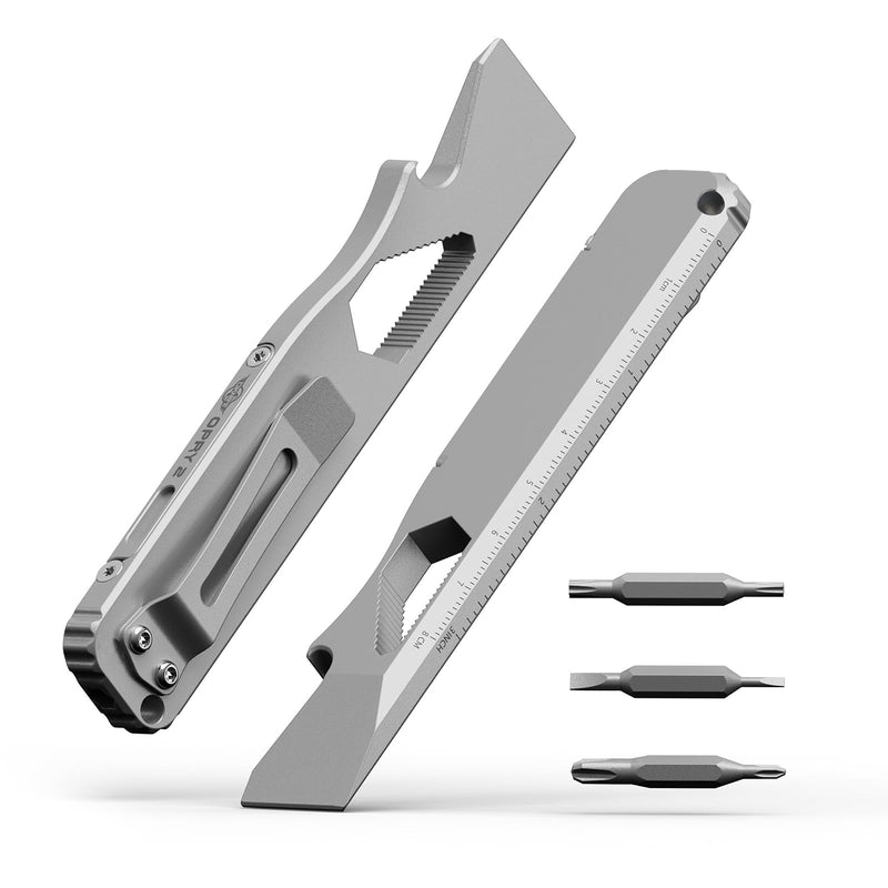 OKNIFE Opry Multitool EDC Titanium Pry Bar Set, Bottle Opener, Nail Puller with Hex Wrench, Screw and Pocket Clip Opry 2