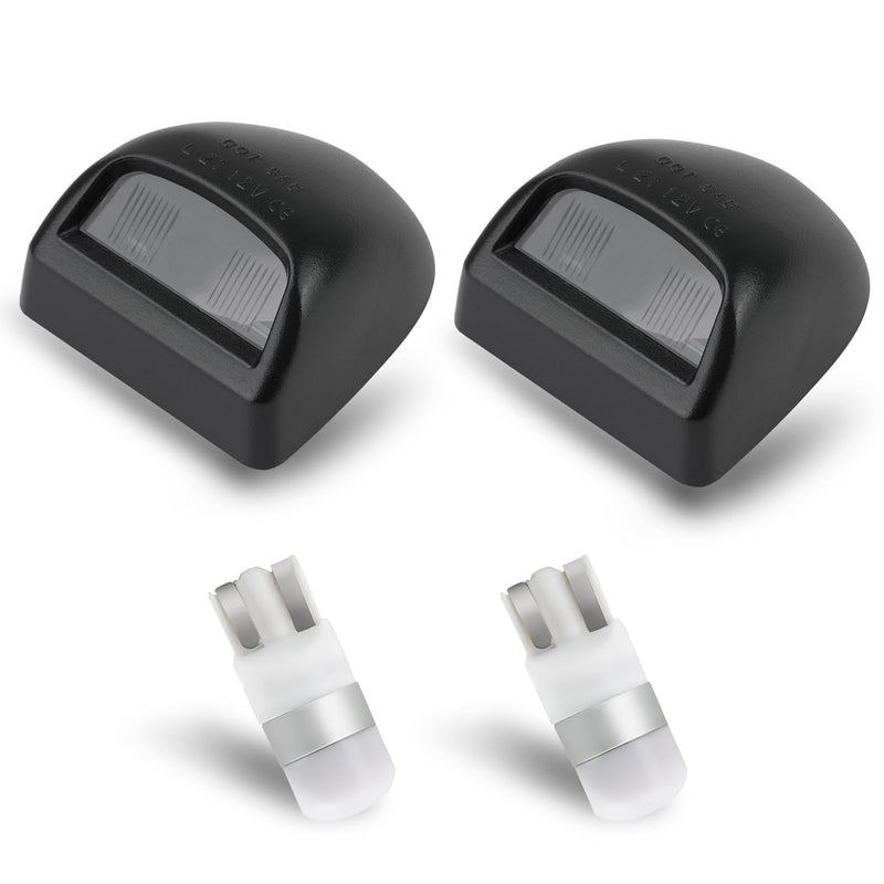 Bestview License Plate Lights Tag Lamp with Black Housing Cover 6000K White Bulbs Assembly Replacement for Chevy Silverado GMC Sierra 1500 2500 3500 Suburban Tahoe Avalanche Cadillac,Pack of 2
