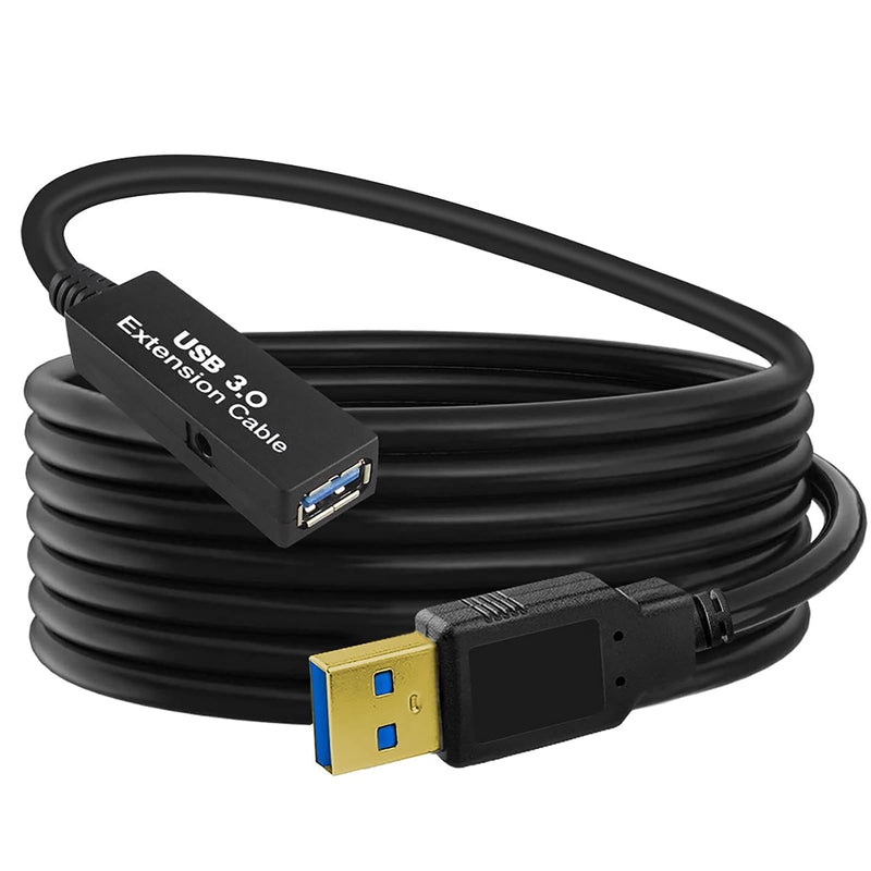 25Feet Active USB 3.0 extension cable,Long USB Extension Cord A-Male A-Female,With Expansion Chipset Signal Boosters, Compatible With Oculus Quest 3,VR, Xbox, PS4, Webcam,etc. 25FT Active