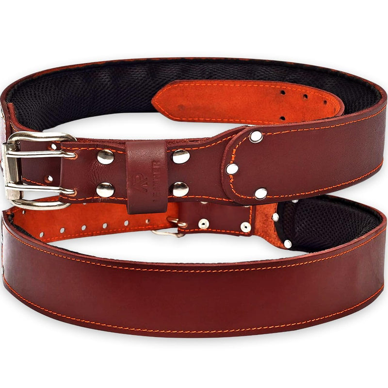 Pro-501 Oil Tanned Leather Tool Belt for 30" to 52" Waist, Premium Leather with 4MM thickness Tool Belt Padded Maroon