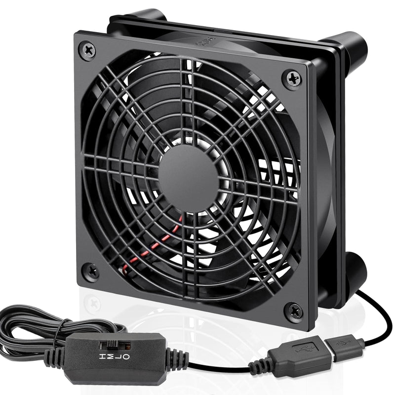 120mm 5V USB Quiet Computer Cooling Fan with Multi-Speed Controller for Router WiFi Modem Xbox TV Box DVR Playstation Receiver and Other Electronics Cooler 120mm router cooling pad