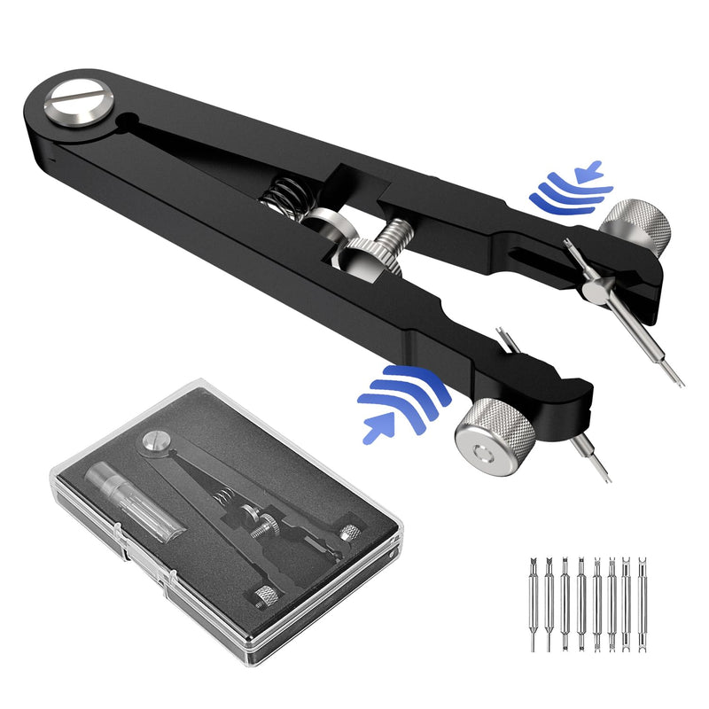 Freejoy Watch Spring Bar Plier Tool Kit, 6825 Spring Bar Tweezer Tool with Durable 8 Alloy Steel Pins for Watch Wrist Bands Strap Removal Repair Set Black