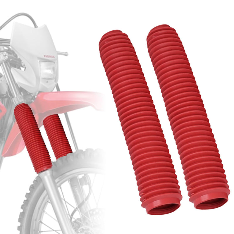Motorcycle Fork Cover Boots Universal Front Shock Tube Absorber Guard Dust Boots For Most Dirt Pit Bike, RUBY RED Universal Front Fork Cover