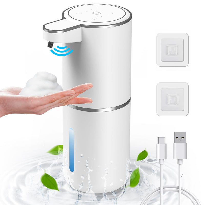 HOMELYLIFE Automatic Foam Soap Dispenser, 12.85oz Touchless Soap Dispenser with Smart Display, 4 Levels Adjustable Liquid Hand Free Dispenser, Dish Foam Dispenser for Kitchen, Bathroom, Public Places
