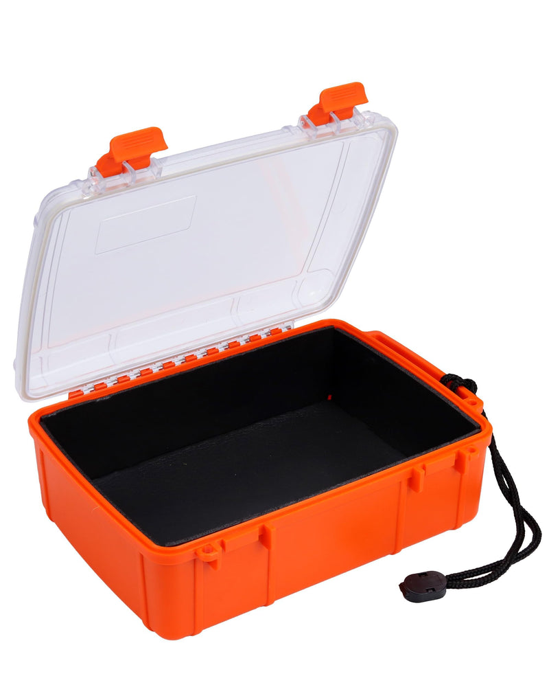 Dry Box for Boat Floating Waterproof Containers for Kayaking & Boating - Crushproof Waterproof Storage Case for Phones Drybox with Rope & Steel Hinges Orange