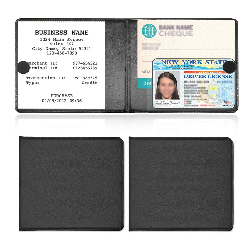 Kewucn 2 Pack Car Registration Insurance Holder, 10.55''×4.8'' Essential Auto Card Glove Box Organizer, Vehicle Interior Accessories Perfect for Most Car, Truck, SUV(Black) Black 2 PCS