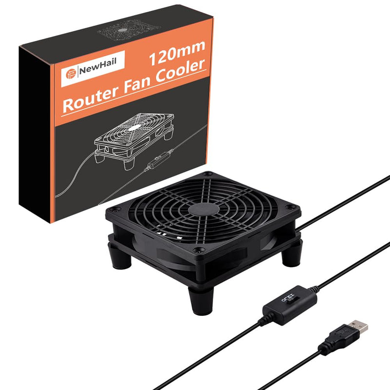 Quiet 120mm Router Fan Cooler with L/M/H 3-Degree Speed Controller, DC 5V USB Powered Cooling Case Fan for Router Modem Receiver DVR PlayStation TV Box 1Pcs 120mm
