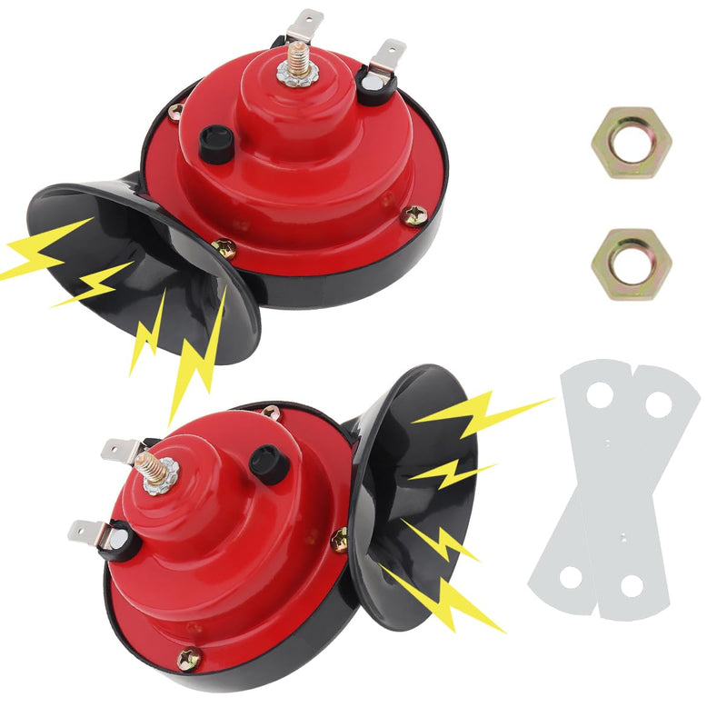 2pcs 300dB Train Horn for Truck, 12V Waterproof Double Horn, Air Electric Snail Horn for Car, Truck, Motorcycle, Bike & Boat