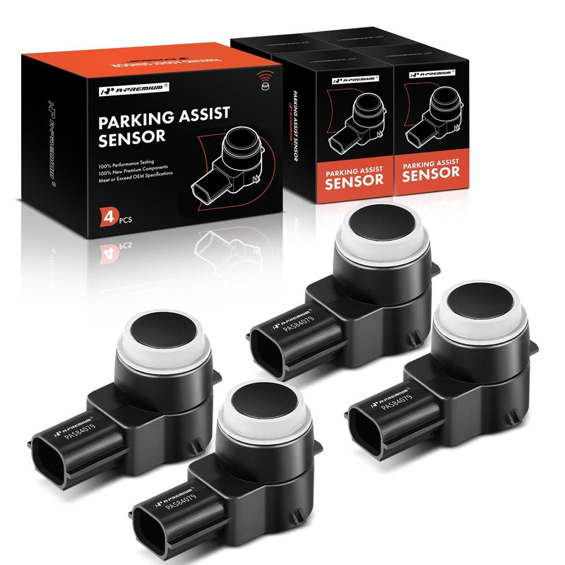 A-Premium 4-PC Reverse Backup Parking Aid Assist Sensor Compatible with Chevy, GMC, Buick, Cadillac & Saturn Models - Silverado, Traverse, Tahoe, Sierra, Yukon, Enclave, DTS, SRX, Escalade, Outlook 4-PC Set