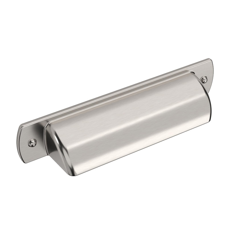 9BUILD 10 Pack Brushed Satin Nickel Cabinet Cup Pulls 3 Inch Cabinet Handles Kitchen Cabinet Hardware Cup Pulls for Cabinets Nickel Drawer Pulls Zinc Alloy Drawer Handle 3"/76MM Hole Center