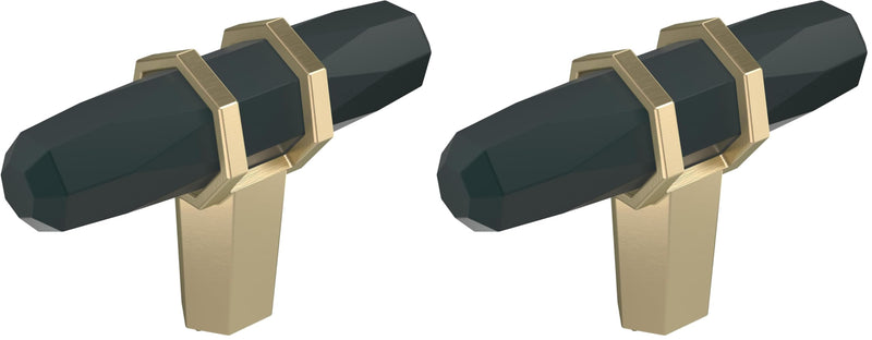 Amerock BP36647BBRBBZ London Cabinet Knob, 2-1/2 in (64 mm) Length, Black Bronze/Golden Champagne (Pack of 2) 2-1/2 inch (64mm) Length (Pack of 2) ברונזה שחורה/שמפניה מוזהבת