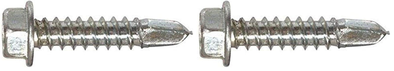 The Hillman Group 47224 1/4-14 x 1-Inch Hex Washer Head Self Drilling Screw, Zinc (Pack of 2) 1 Count (Pack of 2)