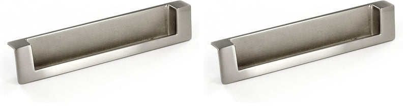 Richelieu Hardware BP897128195 5-in (128 mm) Center-to-Center, Contemporary Recessed Pull, Brushed Nickel (Pack of 2) 5 1/16 in (Pack of 2)