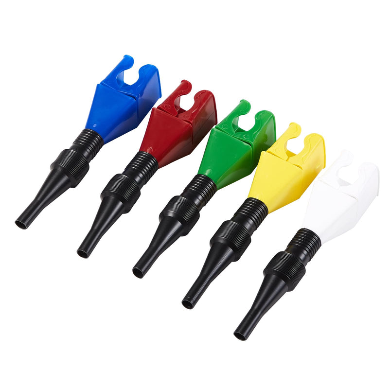 Flexible Draining Tool Snap Funnel,5Pcs Retractable Automotive Fuel Funnel,Universal Plastic Clasp Funnel,Oil Snap for Cars and Motorcycles 5PCS