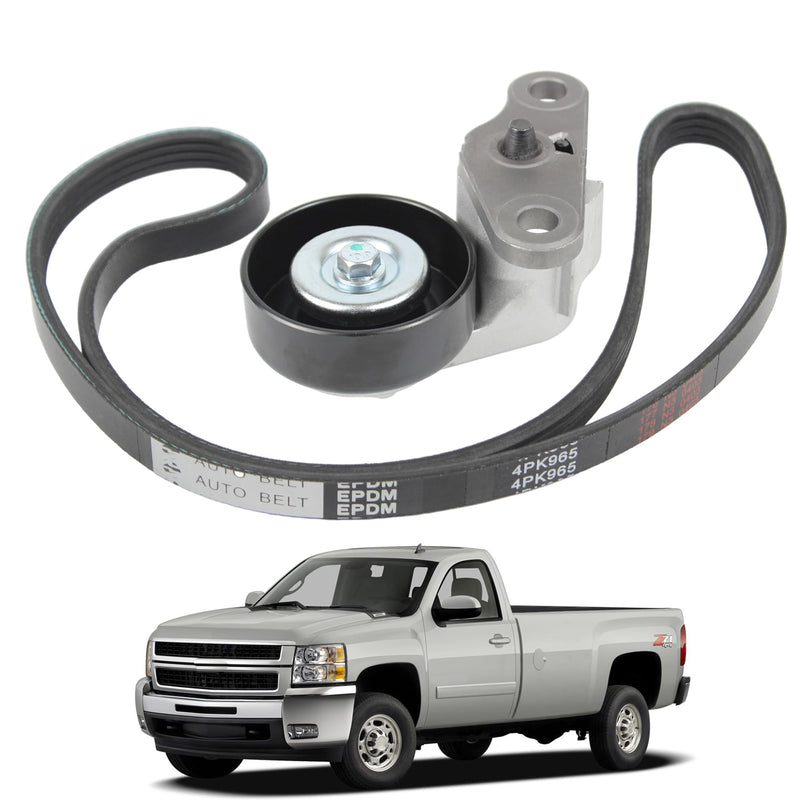 Car A/C Serpentine Drive Belt Tensioner Kit 90K-38159 Compatible with 1999-2008 Cadillac Escalade Chevrolet Avalanche Silverado Express GMC Sierra H2 Replaces 19311139 38159 ACK040378HD
