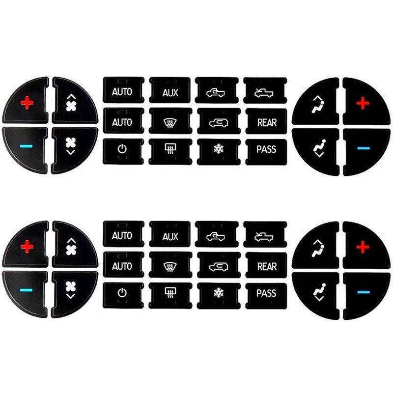 AC Dash Button Repair Kit -Compatible with Chevy, Best for Fixing Ruined Faded A/C Control Buttons - Decal Replacement Fits Select 07-14 GM Vehicles - Car SUV Van Truck Accessories