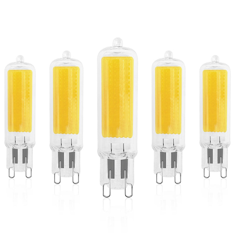 LUXRITE G9 LED Bulb Dimmable 4.5W, 50 Watt T4 G9 Halogen Equivalent, 3500K Natural White, 450 Lumens, Glass G9 Bi Pin Base, 320° Beam Angle, ETL Listed (5 Pack) 3500k (Natural White) 5 Count (Pack of 1)