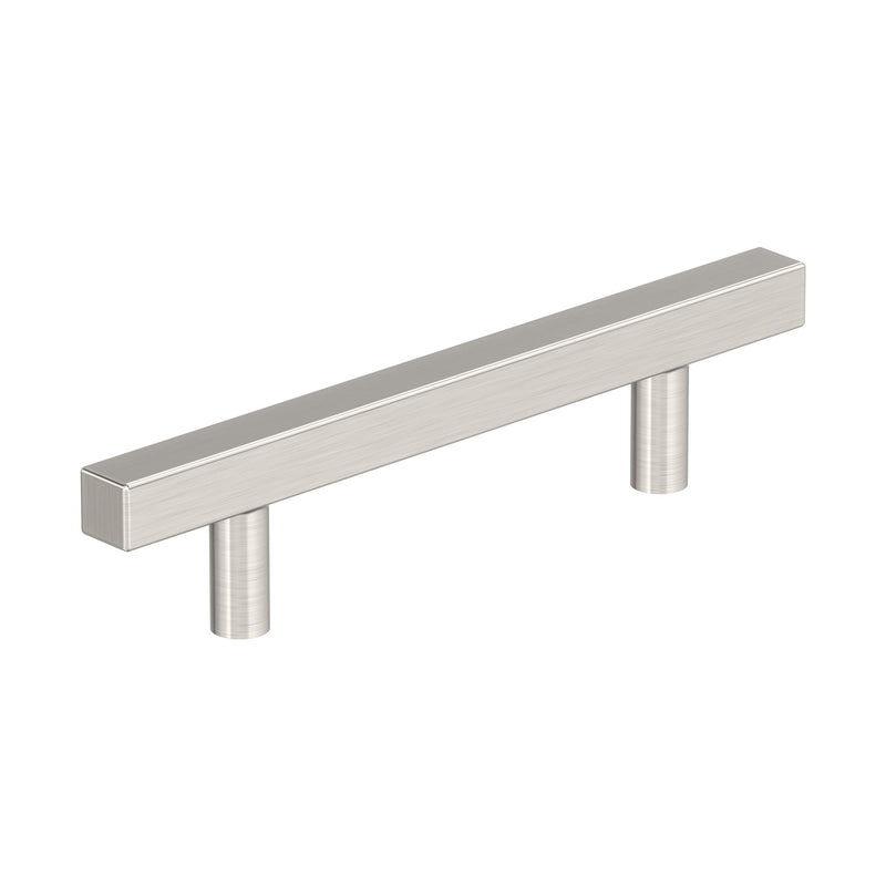 Amerock Bar Pulls Square 3-3/4 inch (96 mm) Center-to-Center Satin Nickel Cabinet Pull - 10 Pack