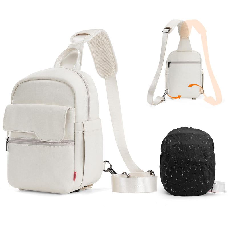 Cwatcun Camera Bag Crossbody Shoulder Messenger Camera Case, Lightweight DSLR/SLR/Mirrorless Photography Bag with Tripod Holder and Rain Cover for Canon, Nikon, Sony, Fuji Cameras, Lens Accessories | Fits 1body +2lenses +9.7" iPad +6.7"phone.18mm foam,...