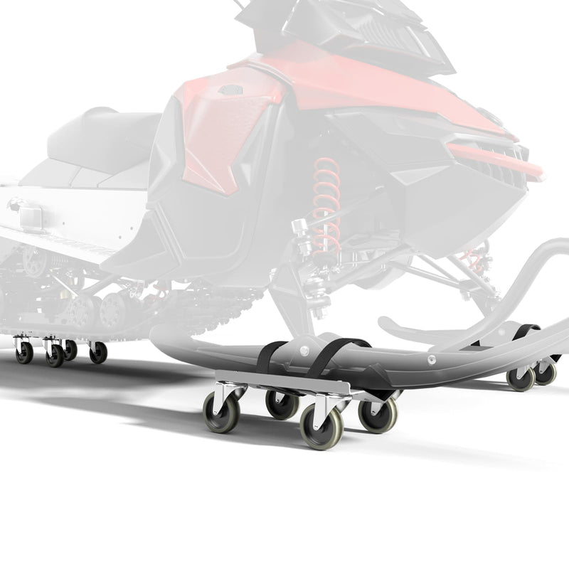 Snowmobile Dolly Sets Heavy Duty V-Slide with 3" PP/TPR Swivel Casters and Rubber Pad Protecting Skis 1500 lbs Capacity(Gray) Gray