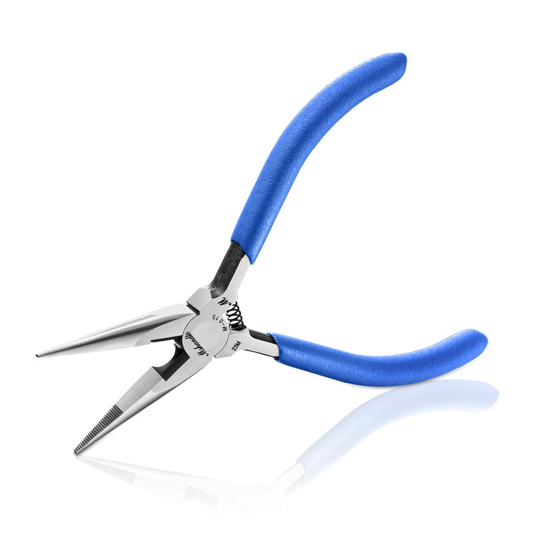 Needle Nose Pliers, mshandto Long Nose Pliers for Wire Bending, High Carbon Steel Needle Nose Plier, Serrated Jaw Pliers for Jewelry Making Electronics Repair Object Grasping Craft Making 5"-1Pack