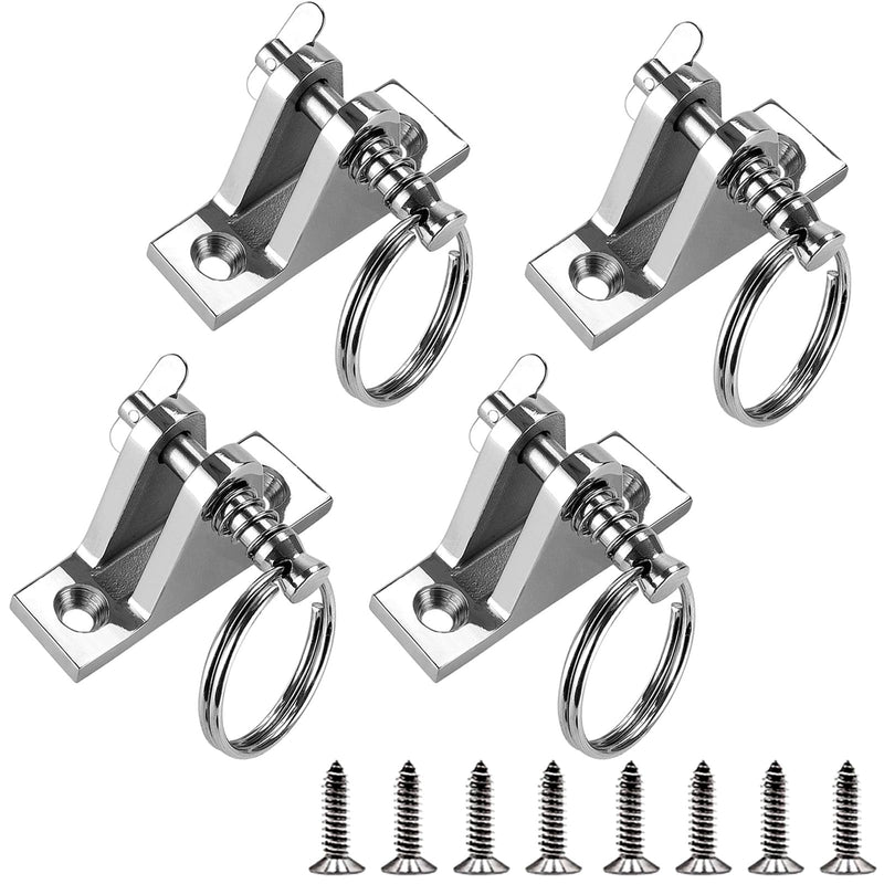 SHENGHUISS Bimini Top Deck Hinge with Quick Release pin 316 Stainless Steel Marine Bimini Top Fitting 90° Hardware with Installation Screws 4 Pack
