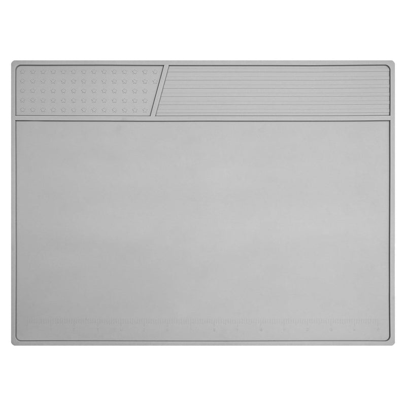 Grey Soldering Mat Heat Resistant 932℉ Solder Mat, With Scale Ruler And Screw Position, Silicone Repair, For Electronics, Computer, Phone, Magnetic Work, Indicators, Size 16 * 12 in Gray 160 XL