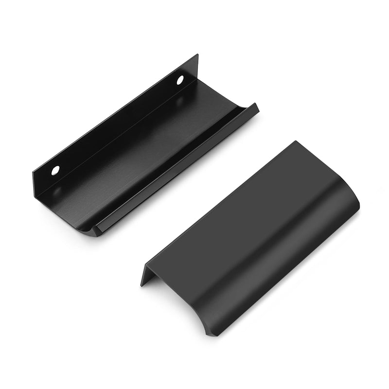 Gobrico 30 Pack Edge Finger Pulls, 3"(76mm) Hole Centers Drawer Pulls, Matte Black Cabinet Pulls, Aluminum Alloy Cabinet Handles, Dresser Pulls 3"(76mm) Hole Center